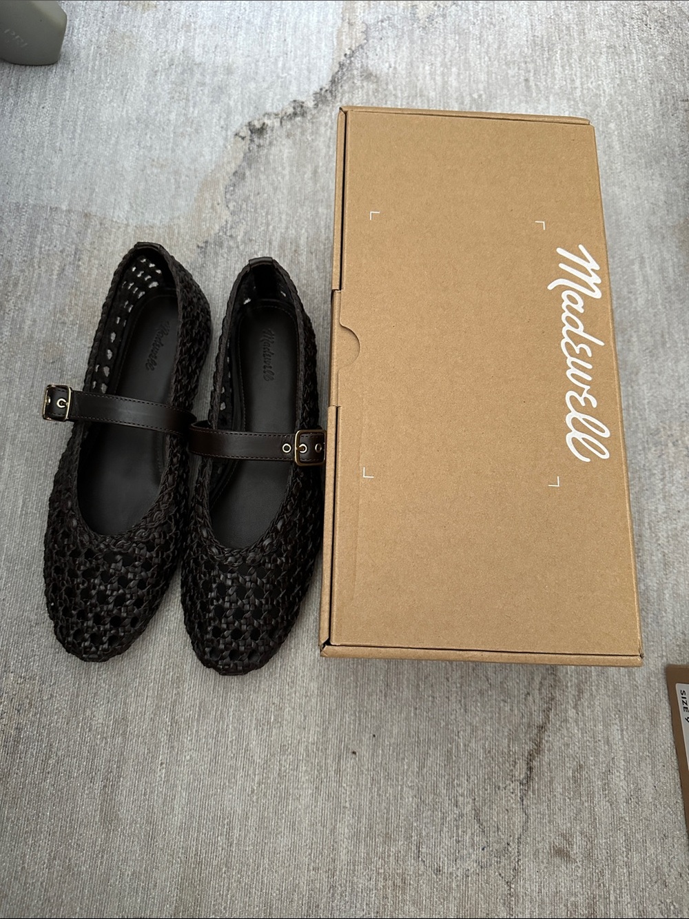 BRAND NEW with box Madewell Remy Dark Carob Woven Mary Jane Flats US 8, 8.5, 9 - Picture 4 of 7